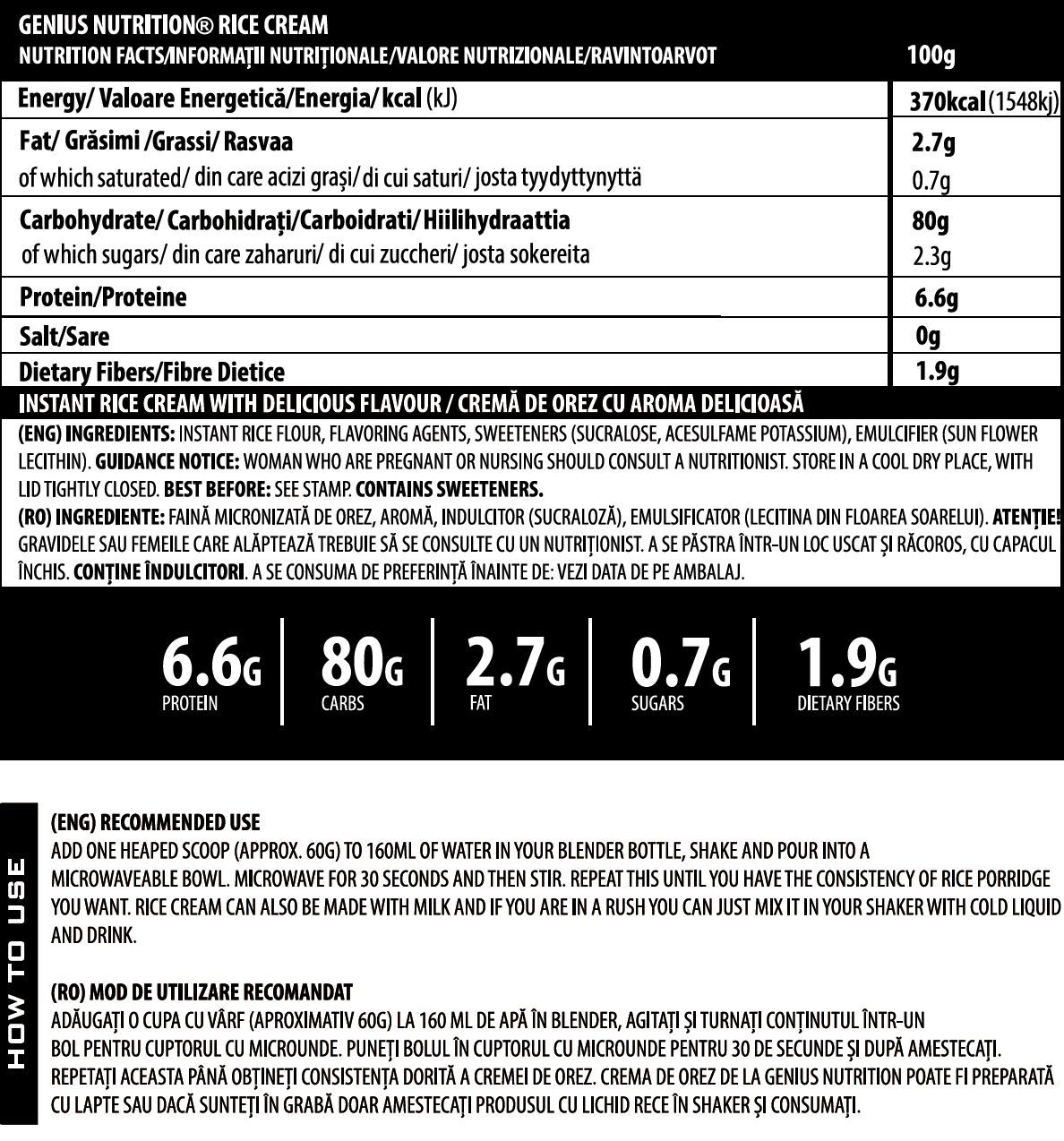 Crema de orez, Genius Nutrition, Rice Cream, 1kg, pudra [2]