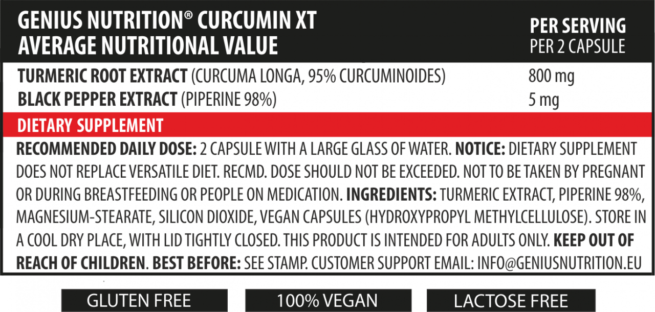 Turmeric, Genius Nutrition, Curcumin-XT, 90 de capsule [2]