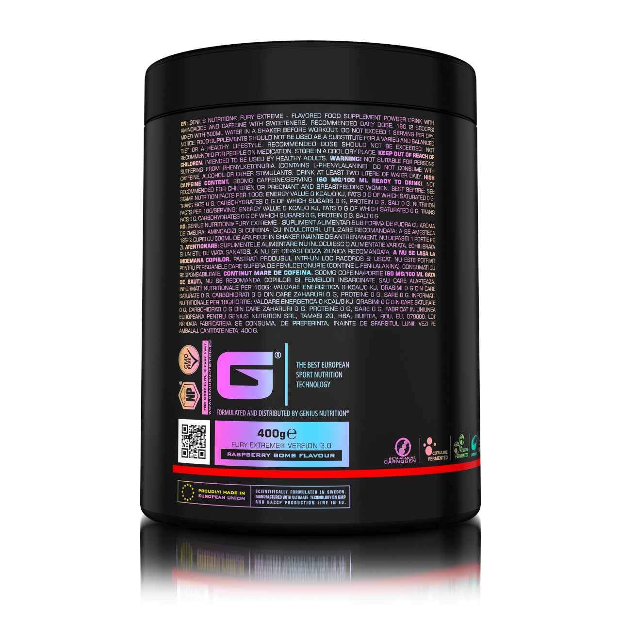 Pre-workout, Genius Nutrition, Fury extreme, 400 de grame, pudra [2]