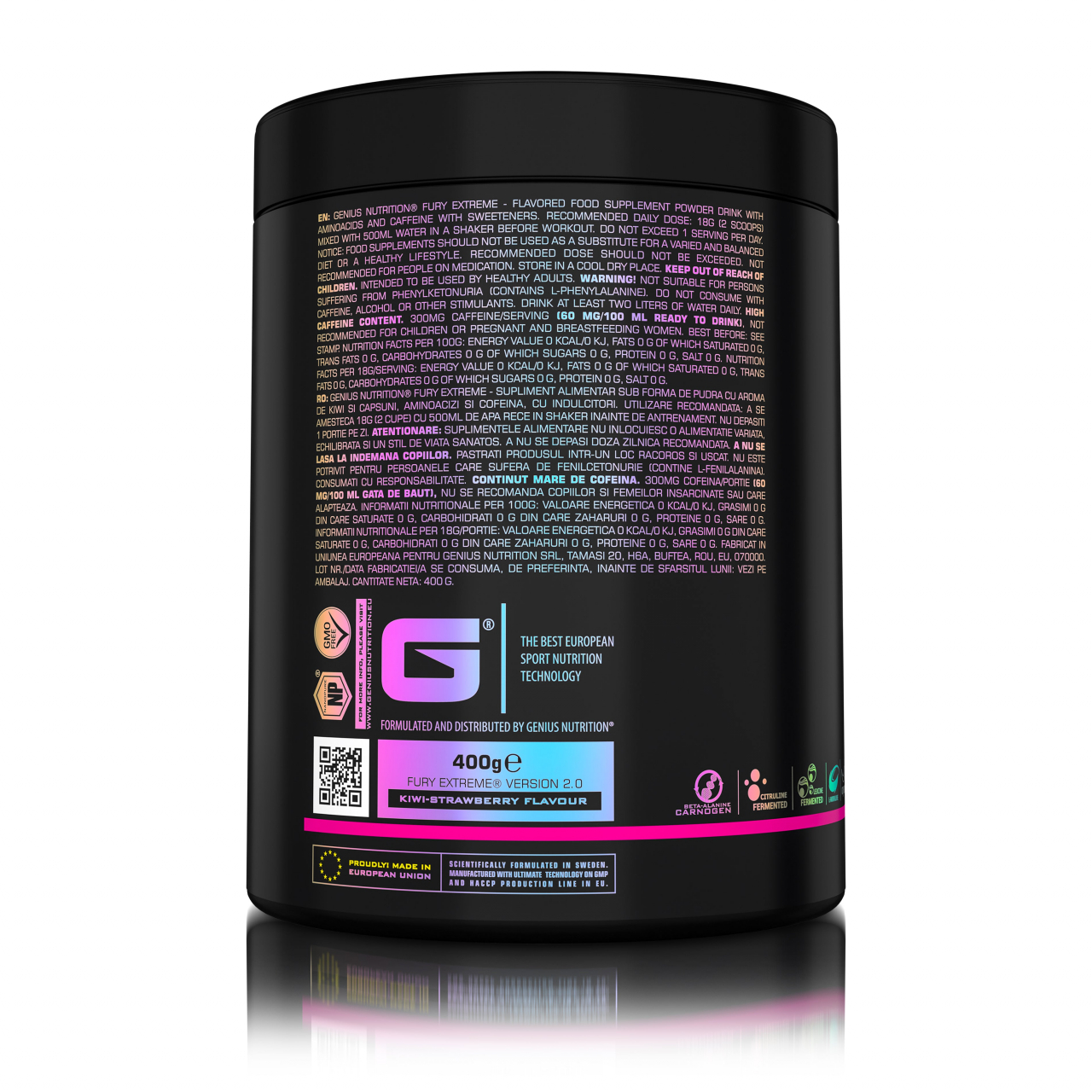 Pre-workout, Genius Nutrition, Fury extreme, 400 de grame, pudra [2]