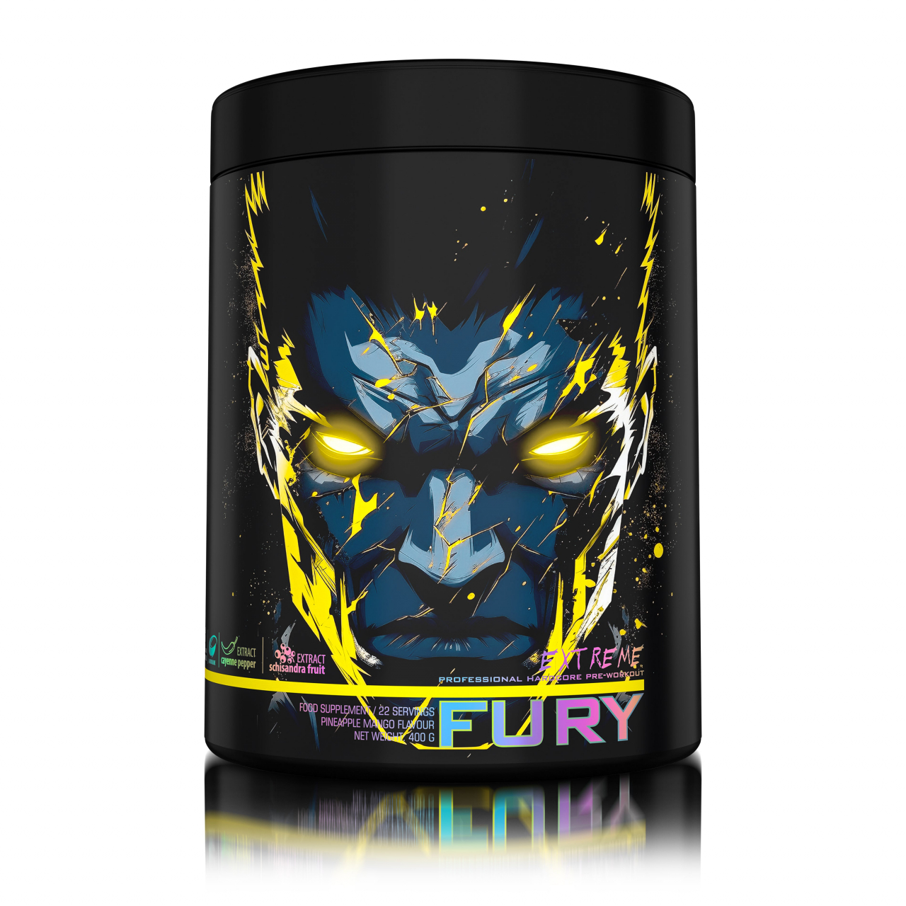 Pre-workout, Genius Nutrition, Fury extreme, 400 de grame, pudra [1]