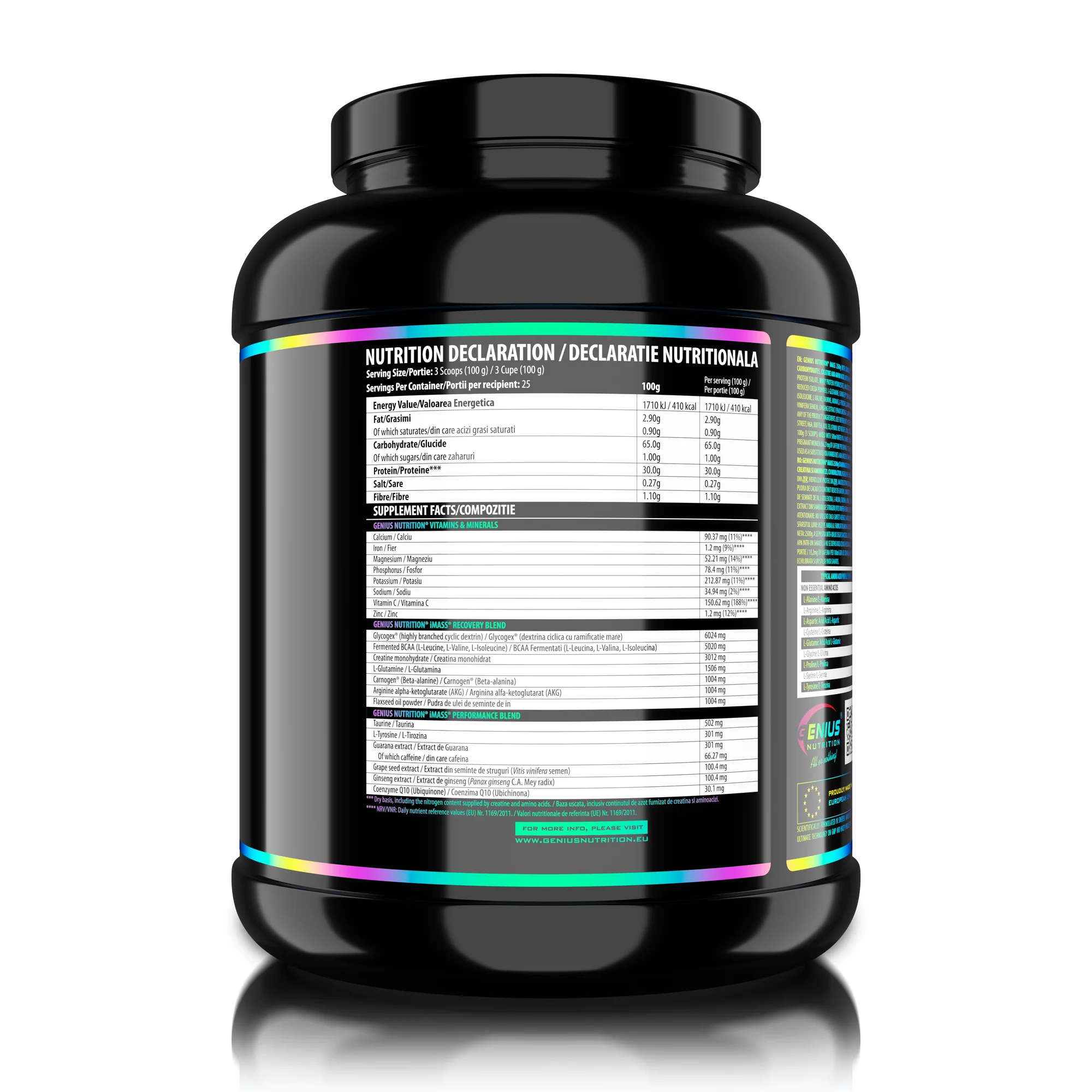 Gainer, Genius Nutrition, iMass, 2.5kg, pudra proteica [2]