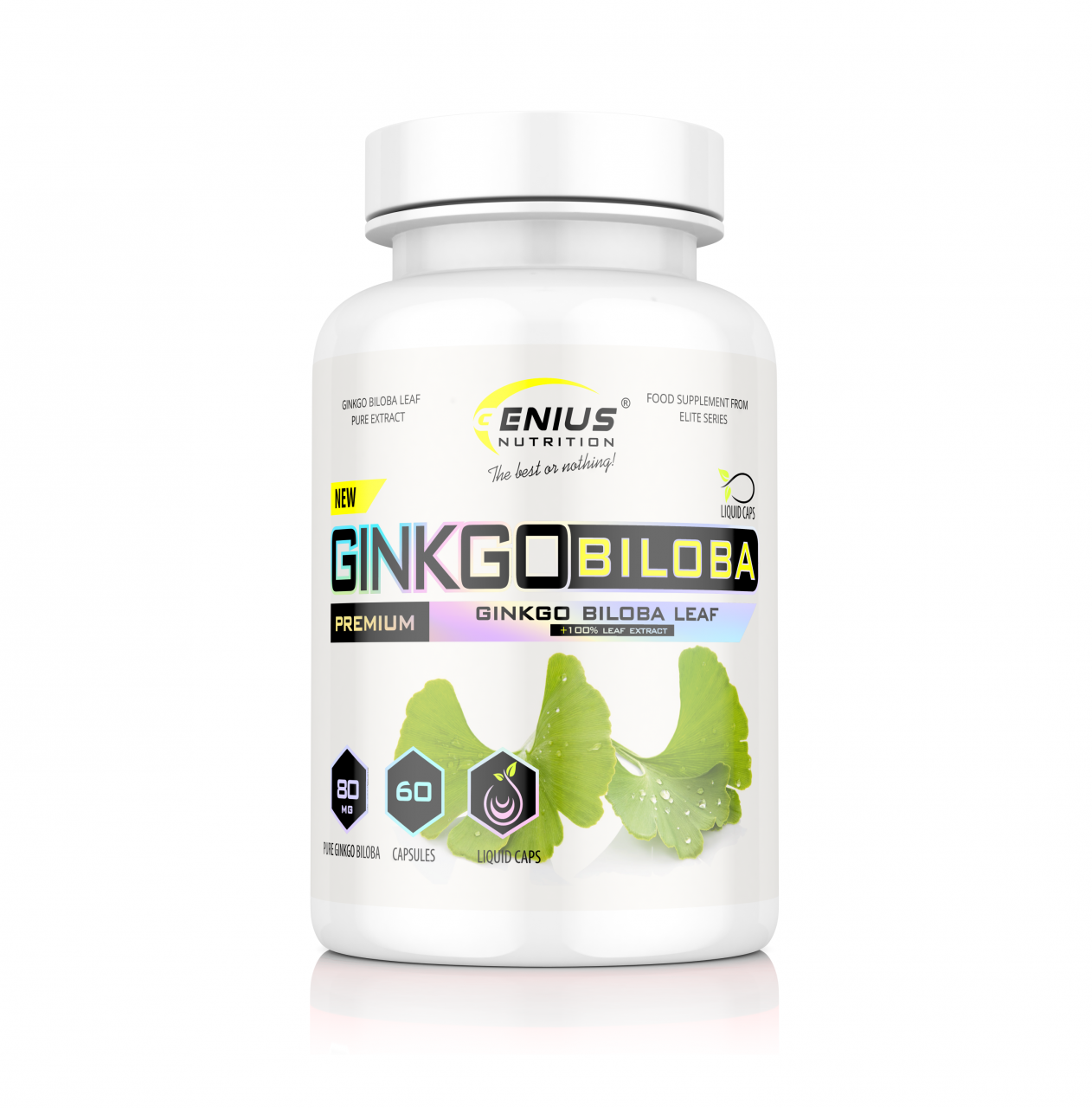 Ginkgo Biloba, Genius Nutrition, 60 de capsule cu lichid [1]