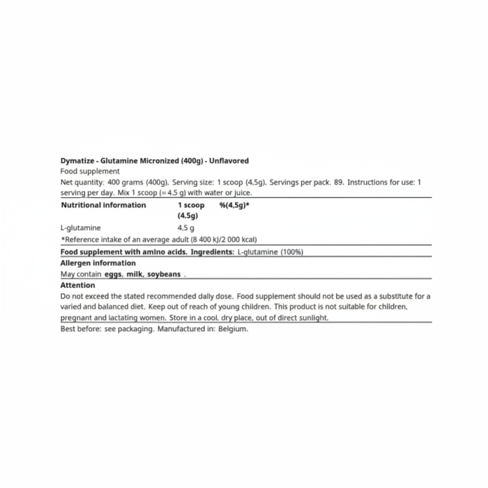 Glutamina, Dymatize, Glutamine Micronized, 400 grame, pudra [2]