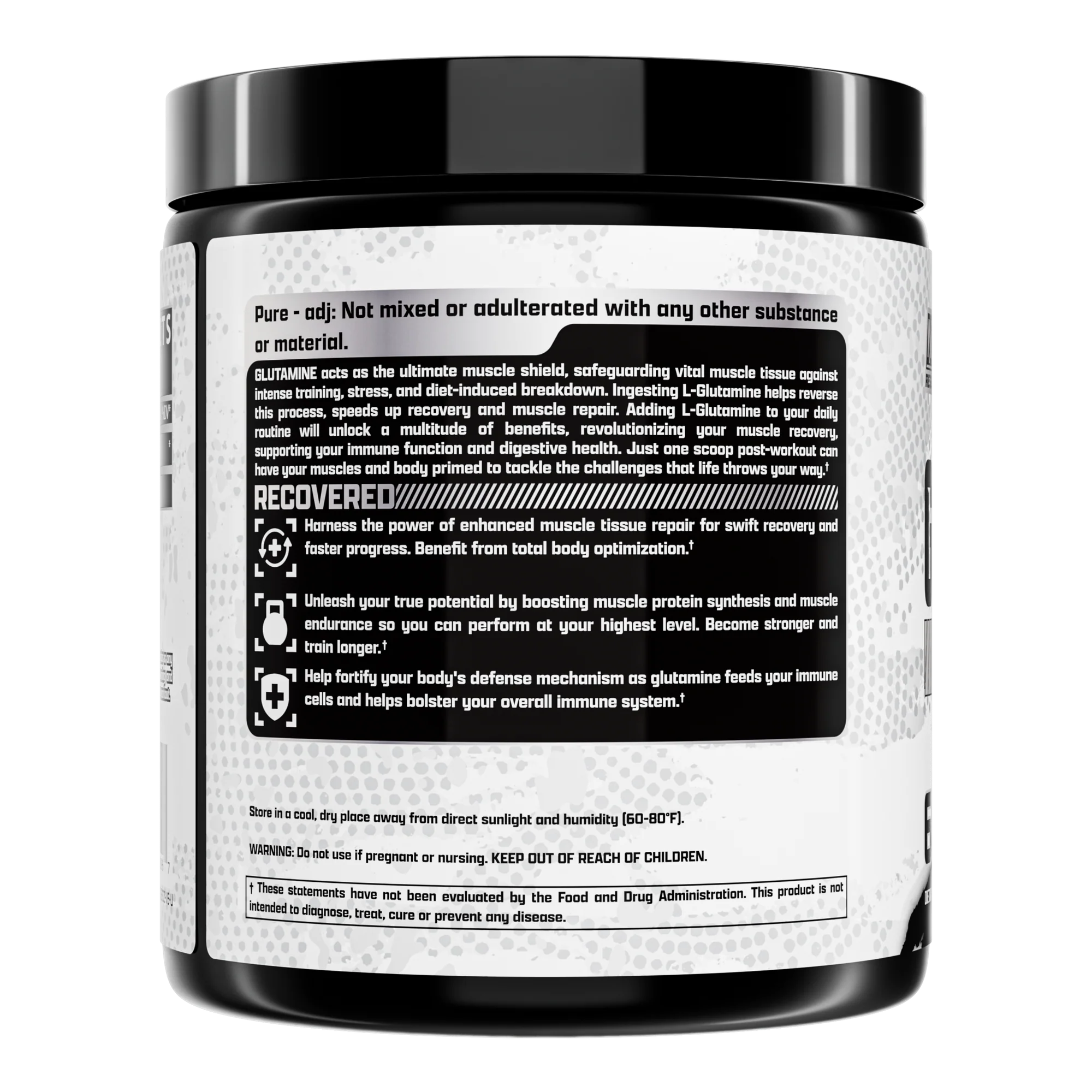 Glutamina, Nutrex, Glutamine pure, 300 de grame, pudra [3]