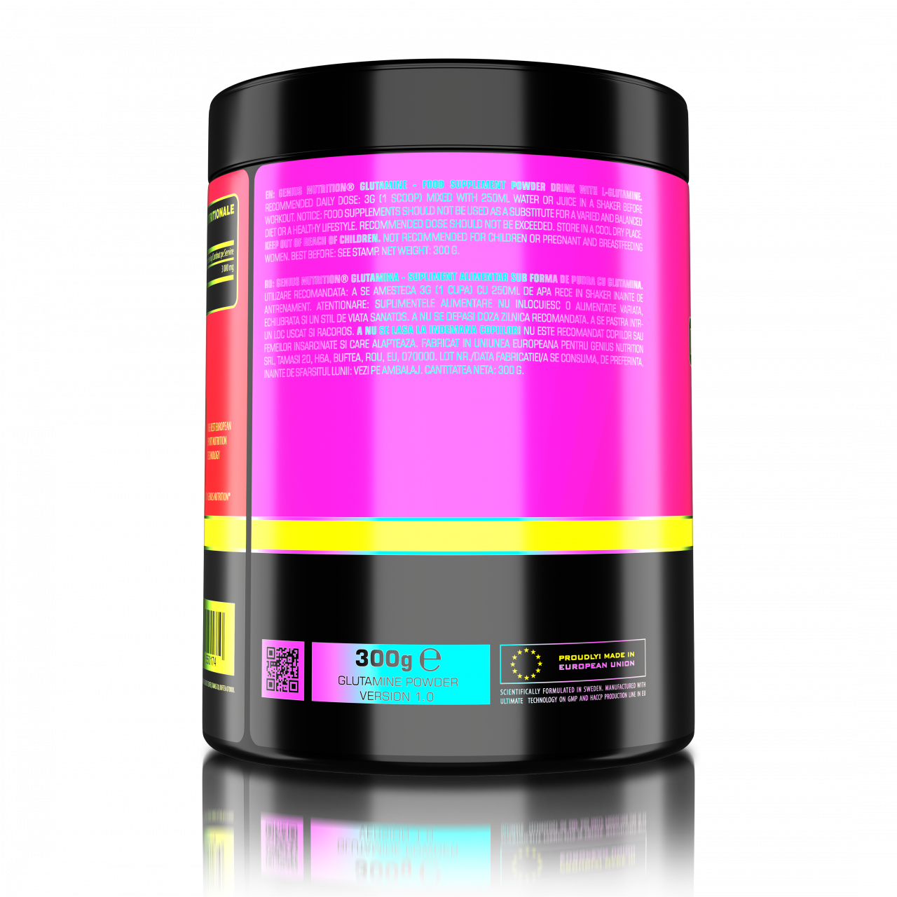 Glutamina, Genius Nutrition, 300 de grame, pudra [3]