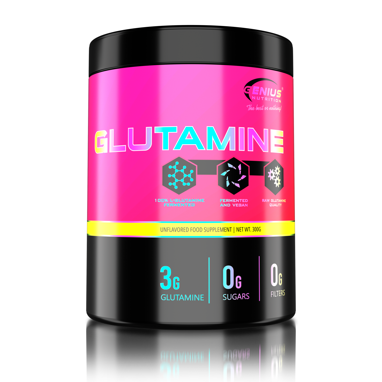 Glutamina, Genius Nutrition, 300 de grame, pudra [1]