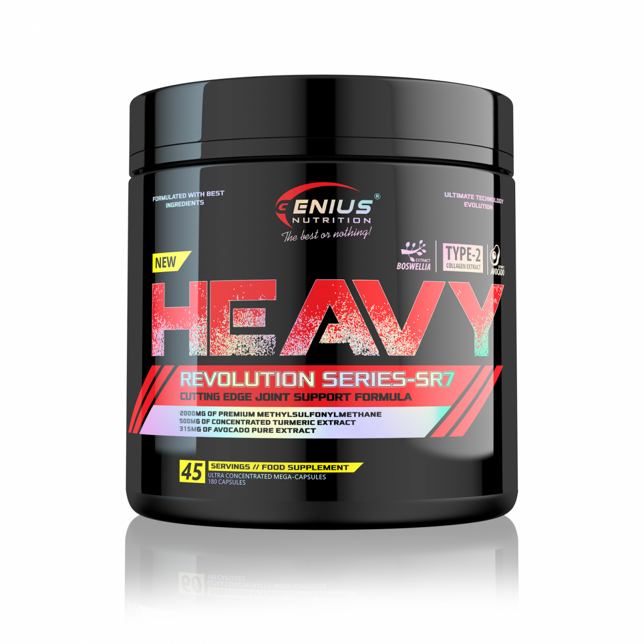 Supliment pentru sanatatea articulatiilor, Genius Nutrition, Heavy, 180 de capsule [1]