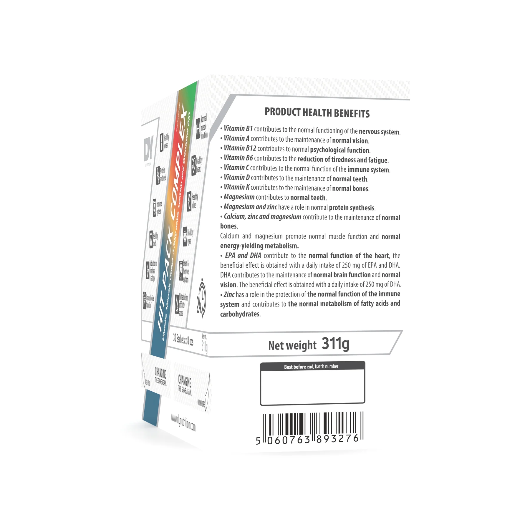 Complex de vitamine, DY Nutrition, HIT Pack Complex, 30 de plicuri a cate 8 pastile [4]