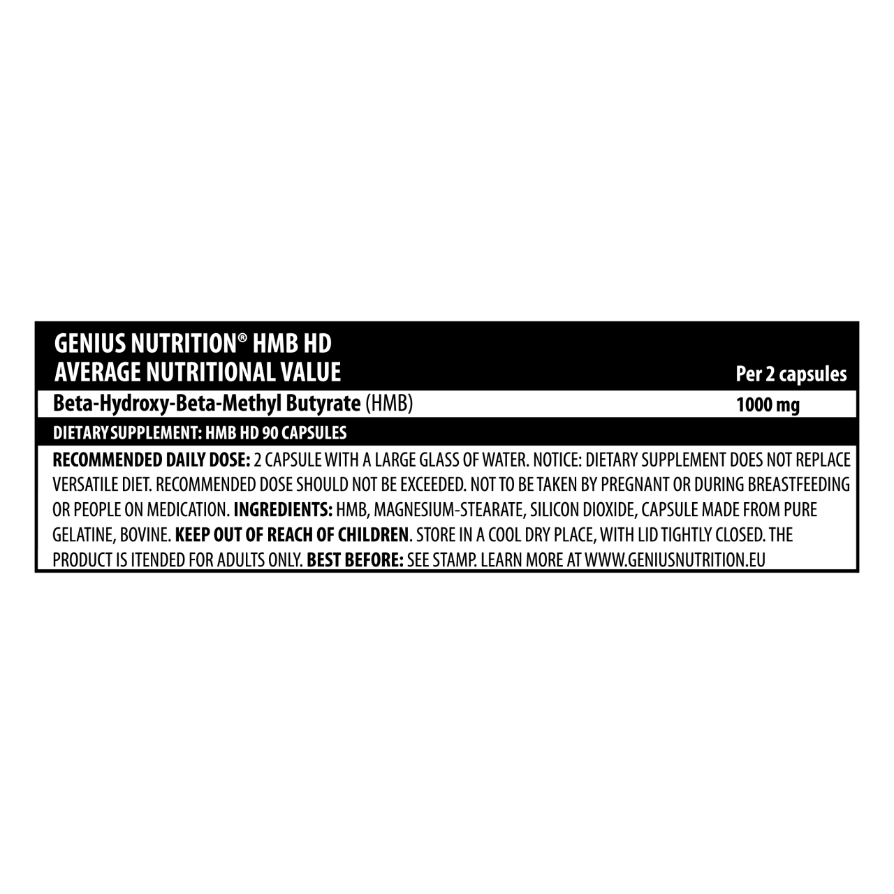 HMB, Genius Nutrition, HMB-HD, 90 de capsule [2]