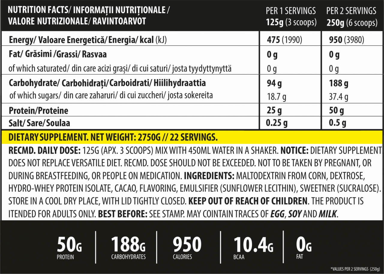 Gainer, Genius Nutrition, iGain, 2.75kg, pudra proteica [2]