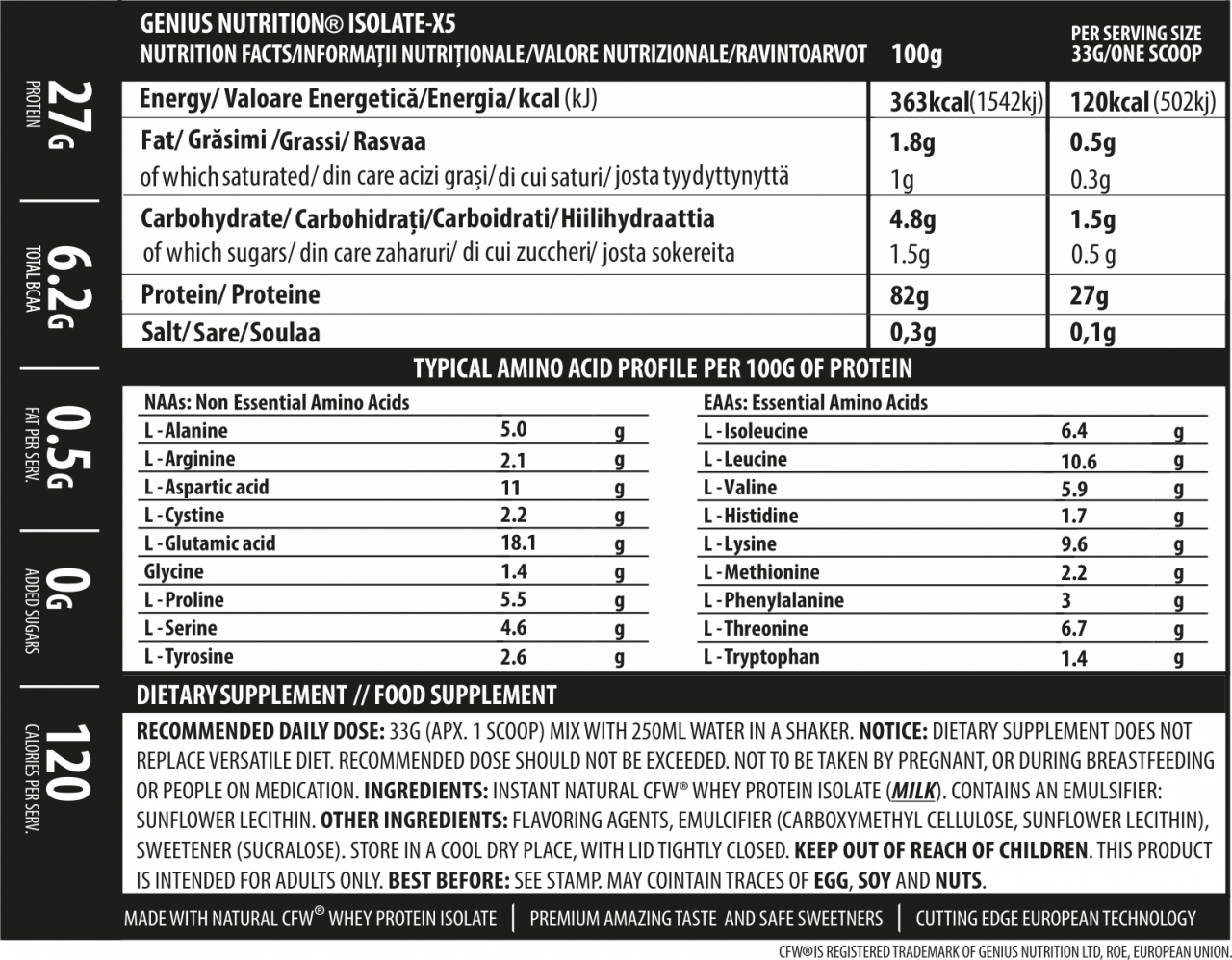 Izolat proteic, Genius Nutrition, Isolate-X5, 2kg, pudra proteica [2]