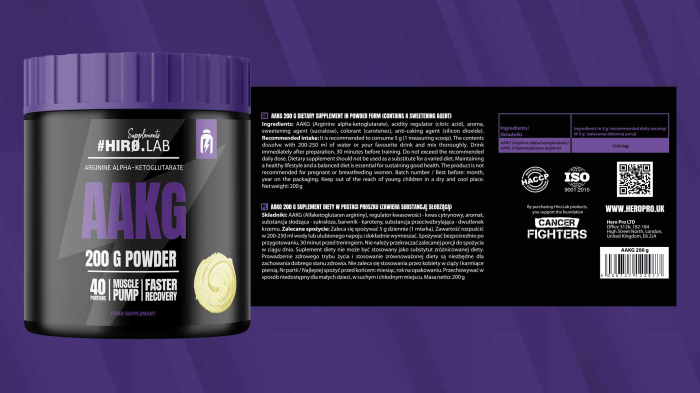 L-Arginine Alpha-Ketoglutarate, Hiro.Lab, AAKG, 200 de grame, pudra [2]