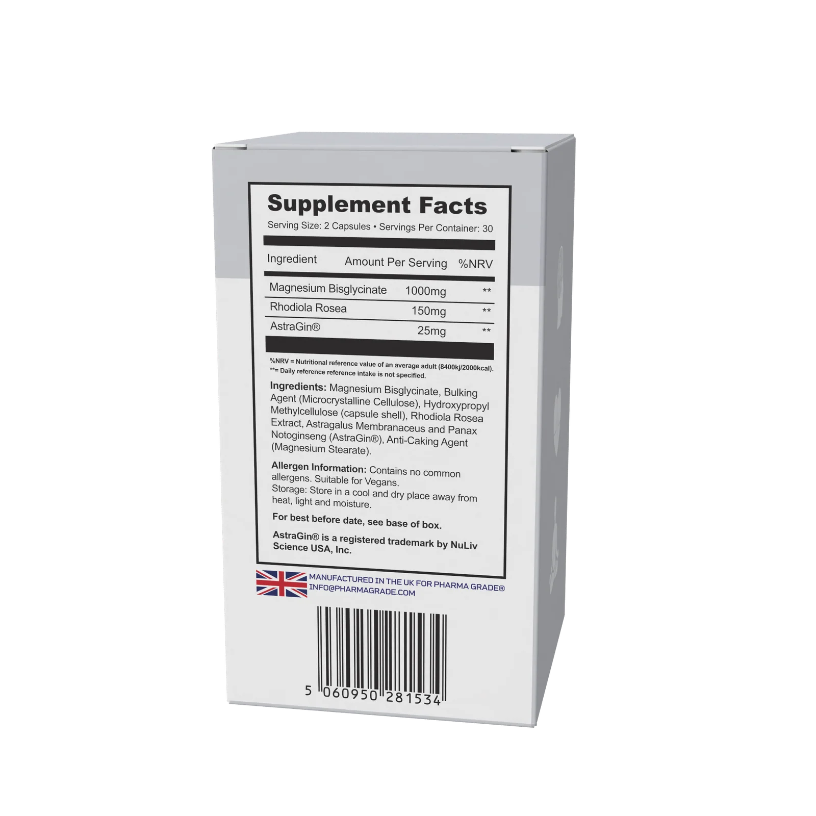 Magneziu bisglicinat, Pharma Grade, Magnebis, 60 de capsule [2]