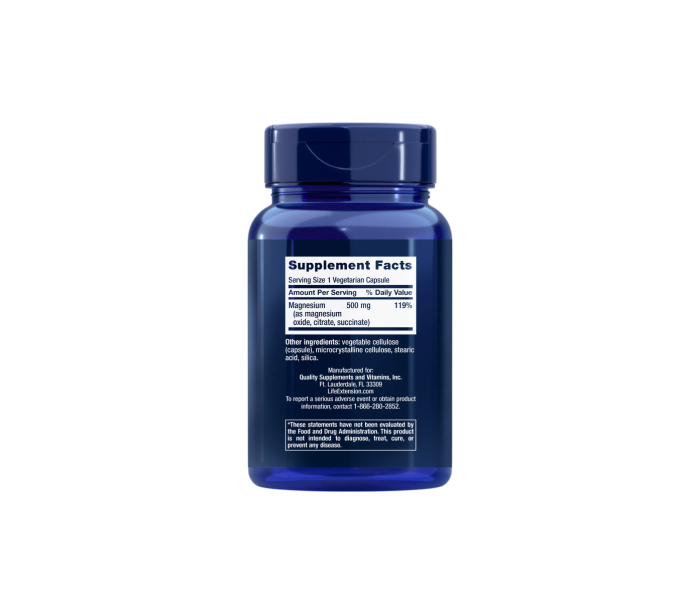 Magneziu complex, Life Extension, Magnesium Caps 500mg, 100 de capsule [2]