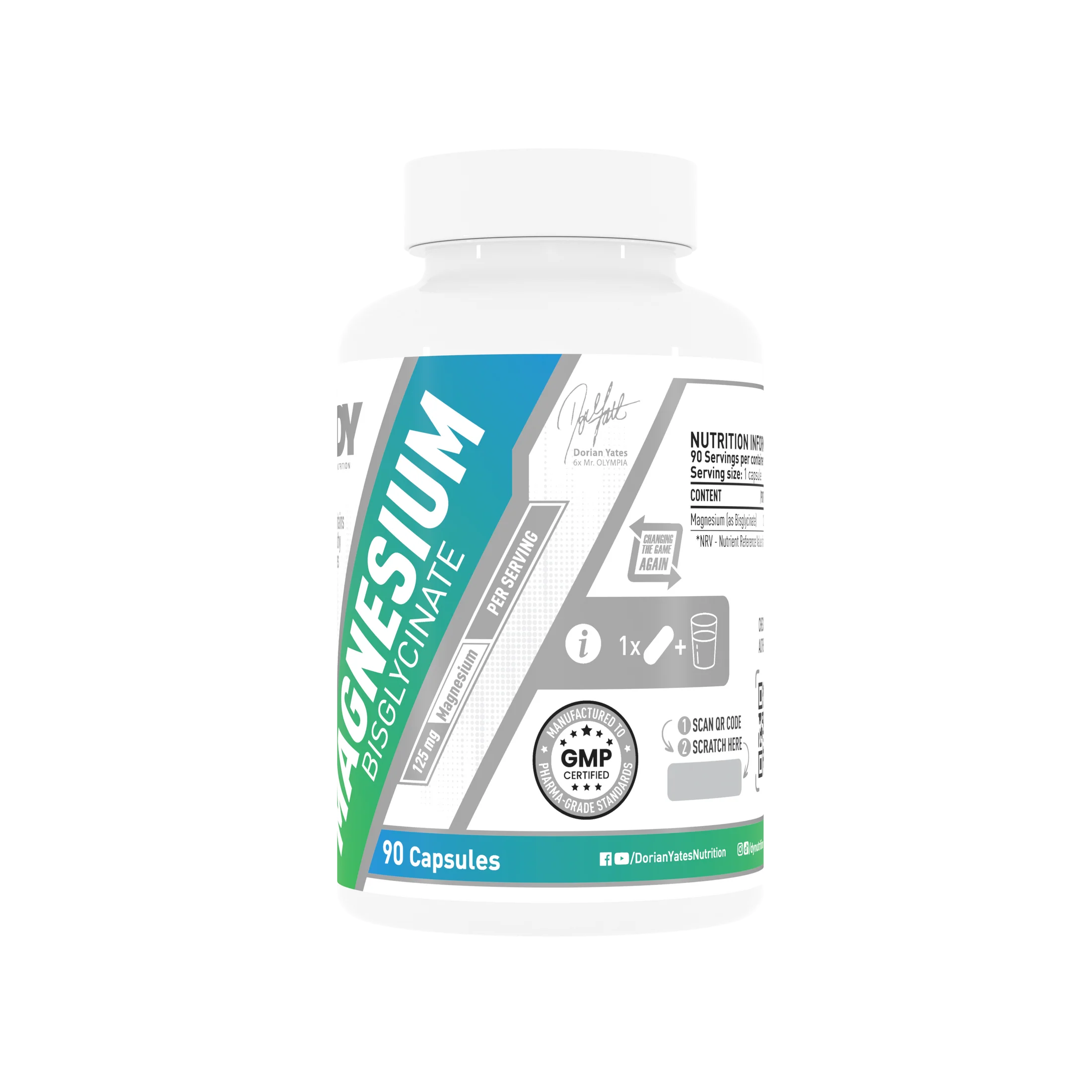 Magneziu, DY Nutrition, Magnesium Bisglycinate, 90 de capsule [2]