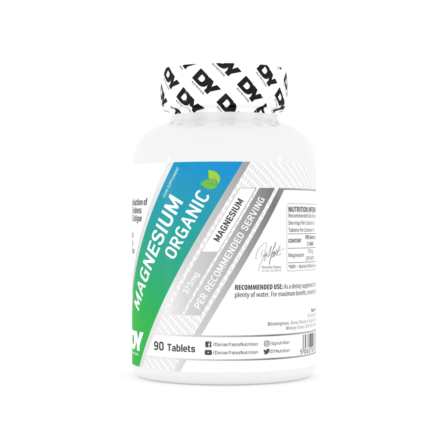 Magneziu, DY Nutrition, Magnesium Organic, 90 de tablete [2]