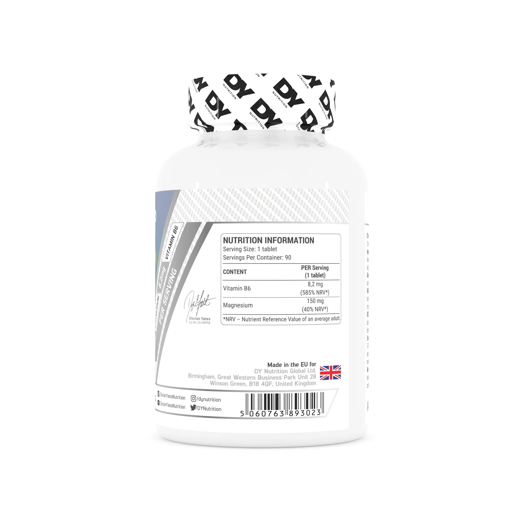 Magneziu + Vitamina B6, DY Nutrition, Magnesium + Vitamin B6 Organic, 90 de tablete [3]