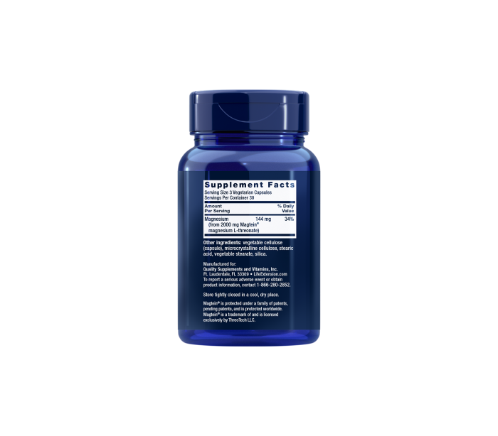 Magneziu Treonat, Life Extension, Neuro-Mag Magnesium L-Threonate, 90 de capsule [2]