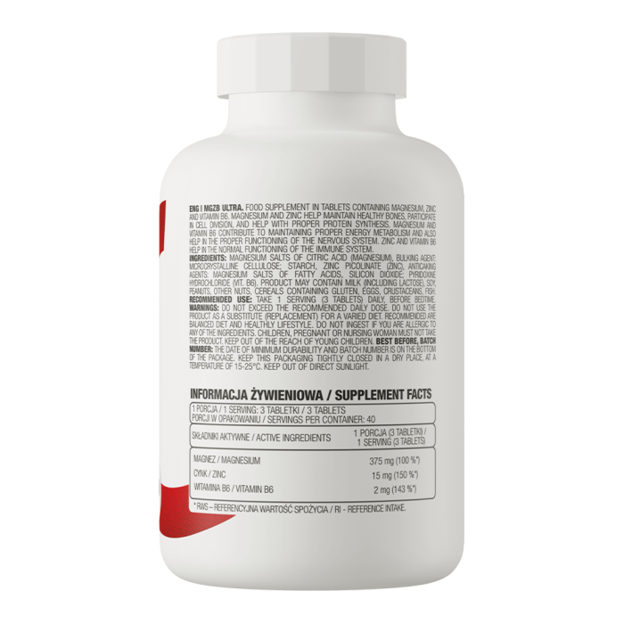 Magneziu + Zinc + Vitamina B6, OstroVit, MgZB ultra, 120 de tablete [2]