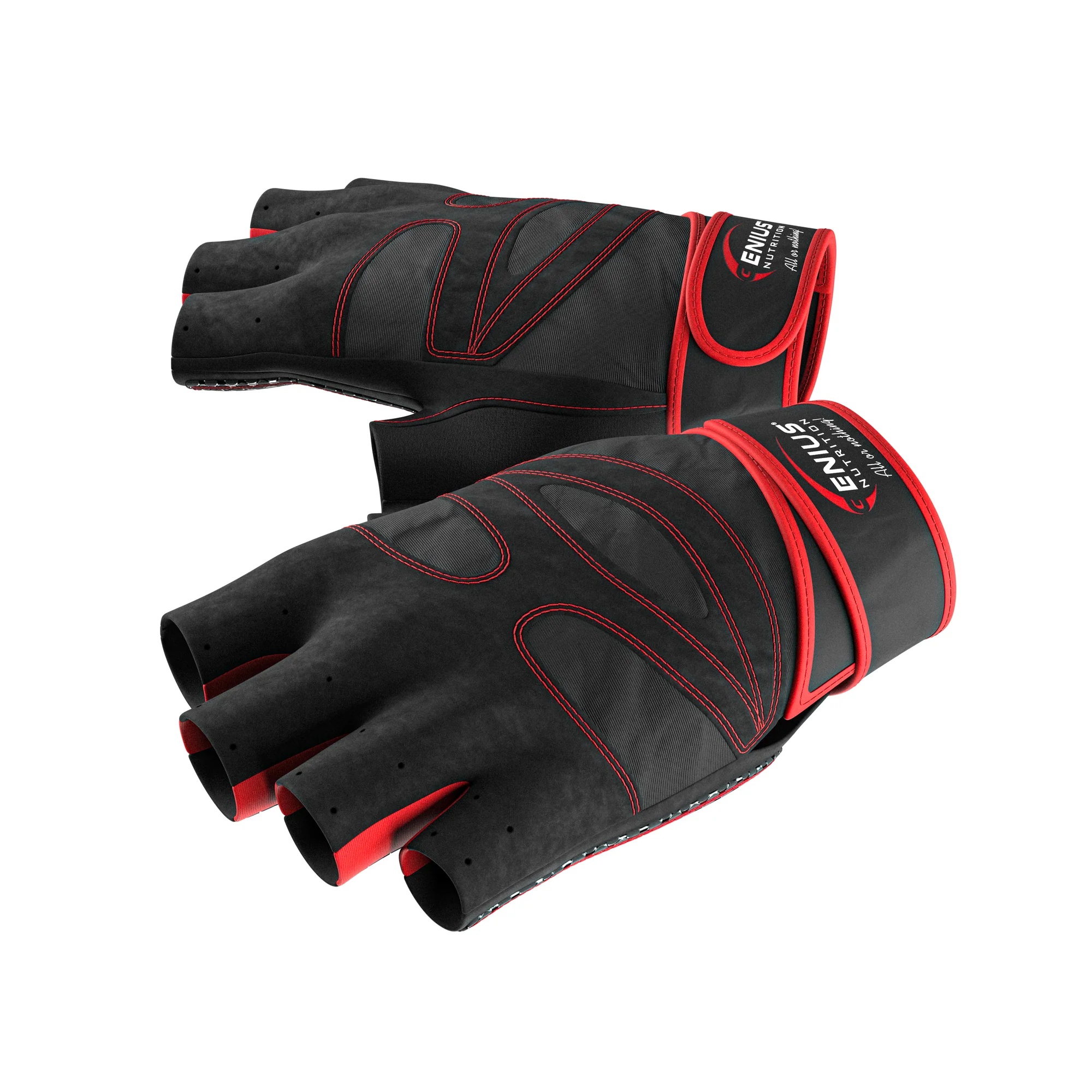Manusi, Genius Nutrition, Gym Gloves, Red [3]