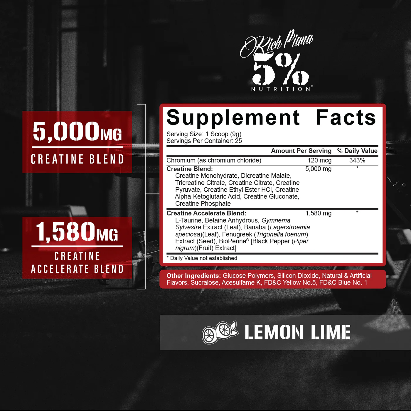 Matrice de creatina, 5% Rich Piana, Crea-Ten, 225 de grame, pudra [3]