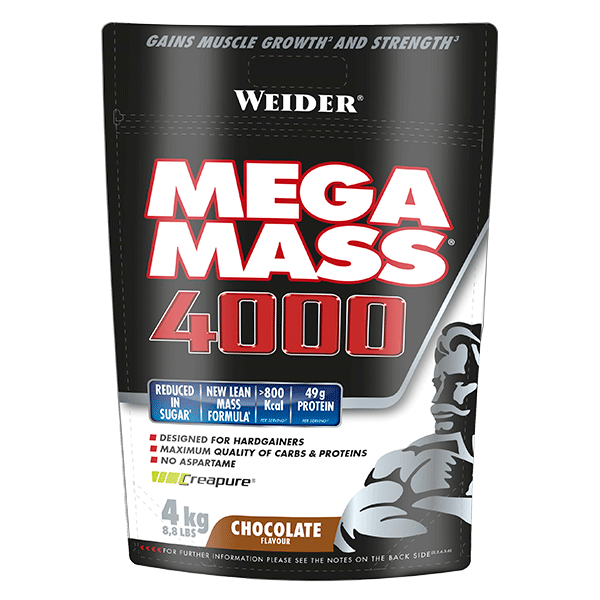 Gainer, Weider, Mega Mass 4000, sac de 4kg cu pudra proteica [1]