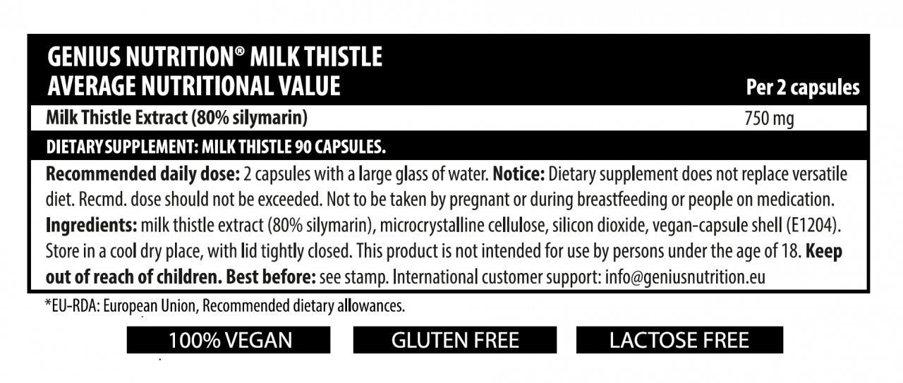 Armurariu, Genius Nutrition, Milk Thistle, 90 de capsule [2]