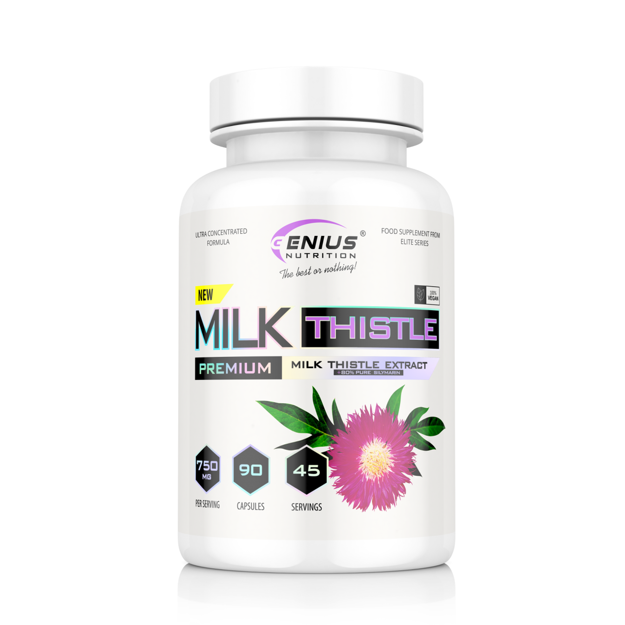 Armurariu, Genius Nutrition, Milk Thistle, 90 de capsule [1]