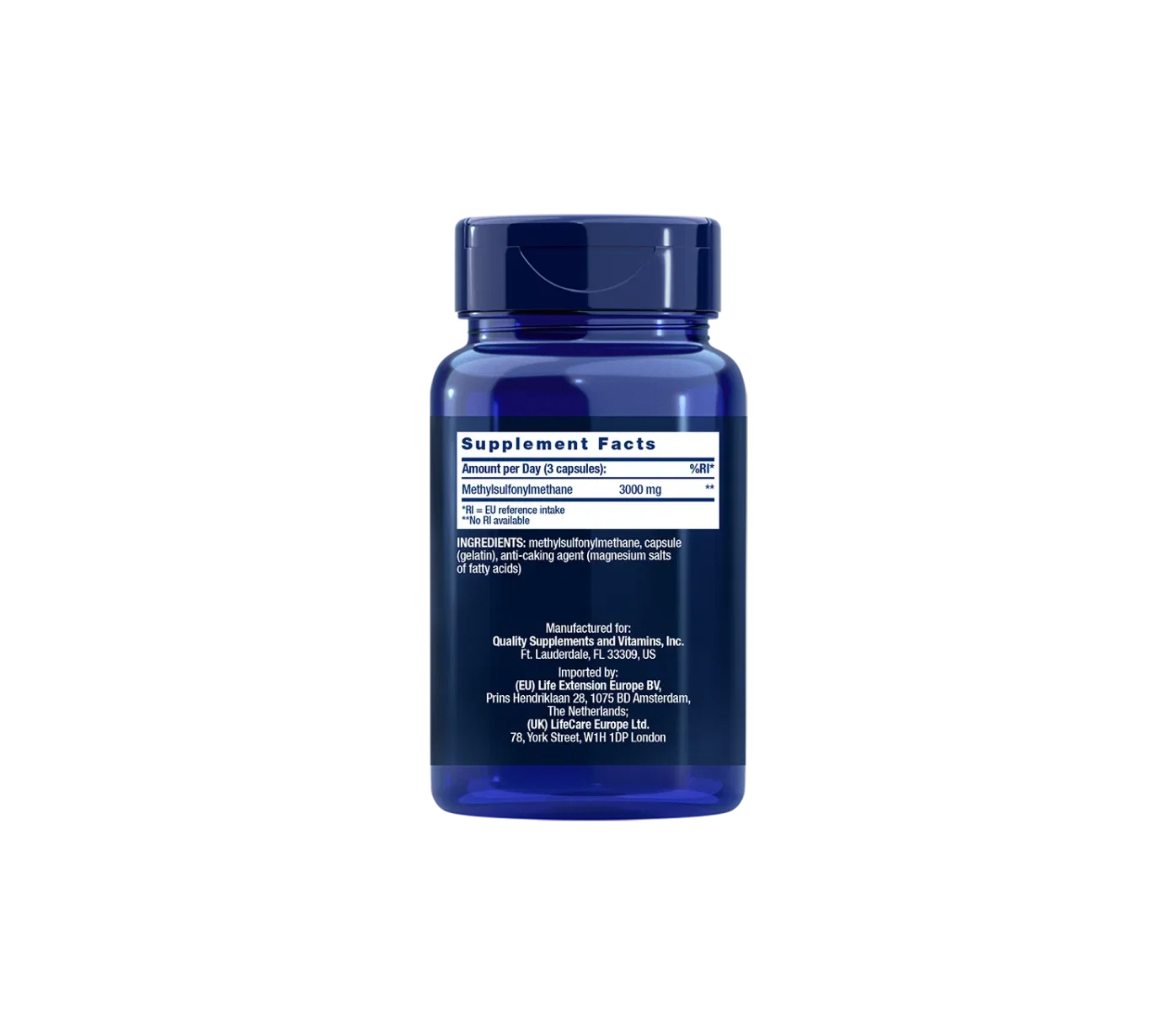 MSM, Life Extension, MSM 1000mg, 33 de portii, 100 de capsule [2]