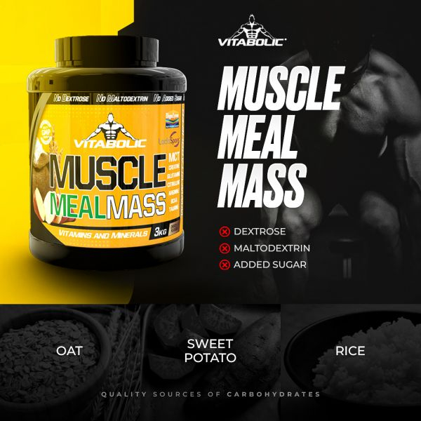 Inlocuitor de masa, Vitabolic, Muscle Meal Mass, 3kg, pudra proteica [5]