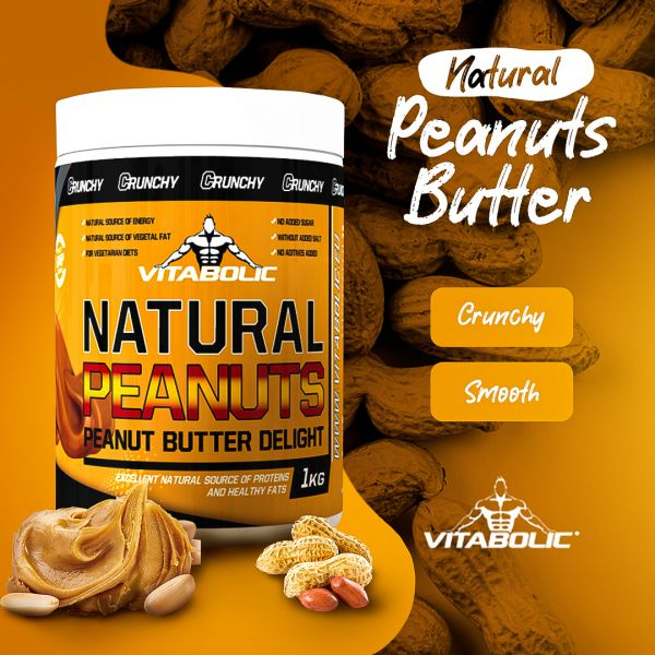 Unt de arahide, Vitabolic, Natural Peanuts Butter, borcan de 1kg [3]
