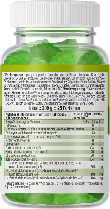 Omega 3-6-9, Weider, Omega Chia&Flax seed oil gummies, 50 de jeleuri [2]