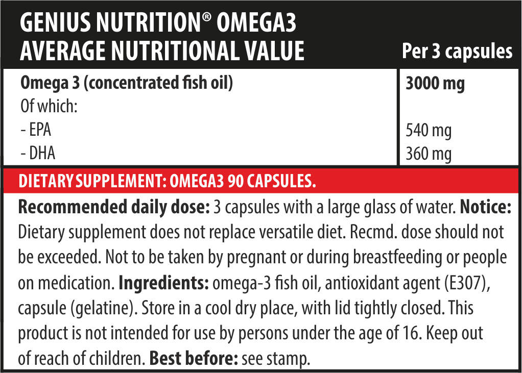 Omega 3, Genius Nutrition, 90 de capsule moi [2]