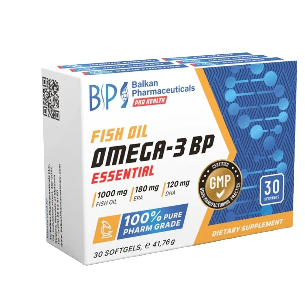 Omega 3, Balkan Pharmaceuticals, Fish Oil Omega-3 BP Essential, 30 de capsule moi [1]