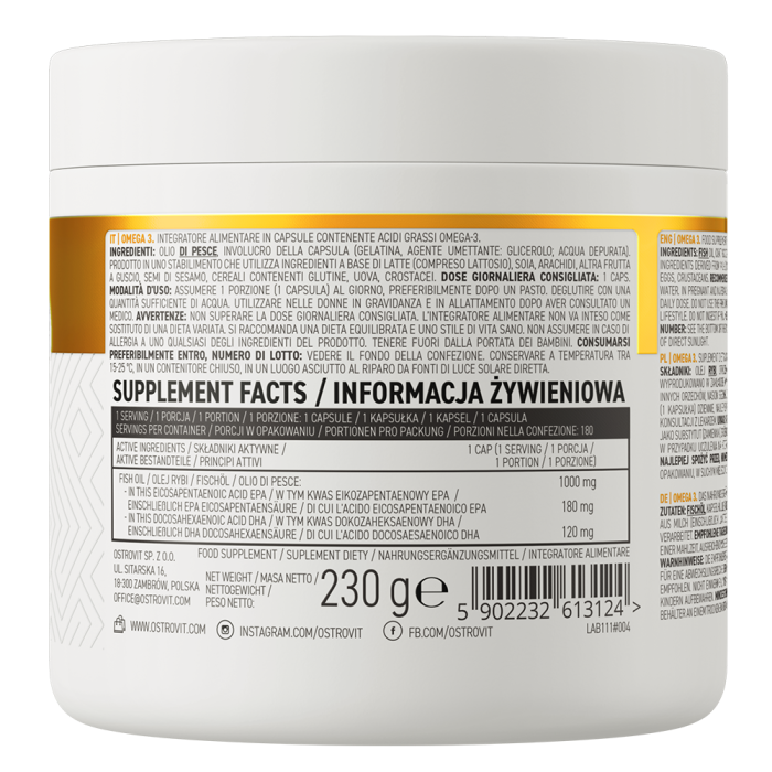 Omega 3, OstroVit, 180 de capsule [2]