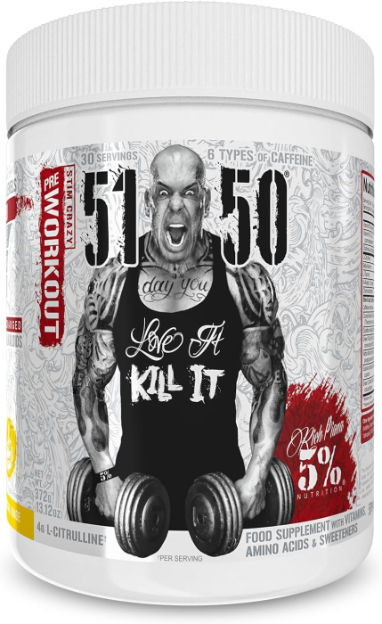 Pre-workout, 5% Rich Piana, 51 50, 375 de grame, pudra [1]