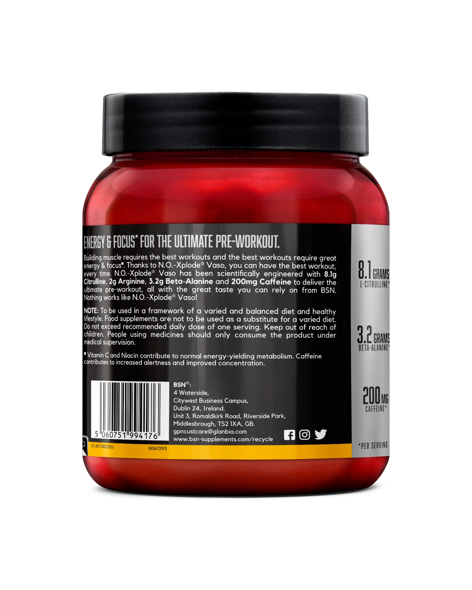 Pre-workout, BSN, N.O. - Xplode Vaso, 420 de grame, pudra [3]