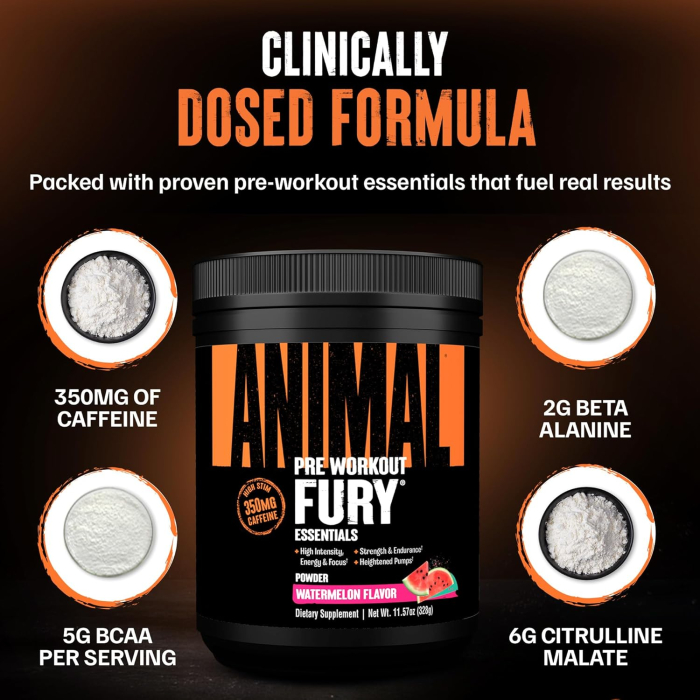 Pre-workout, Universal, Animal Fury, 322 de grame, pudra [6]