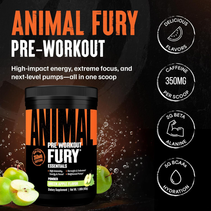Pre-workout, Universal, Animal Fury, 322 de grame, pudra [3]