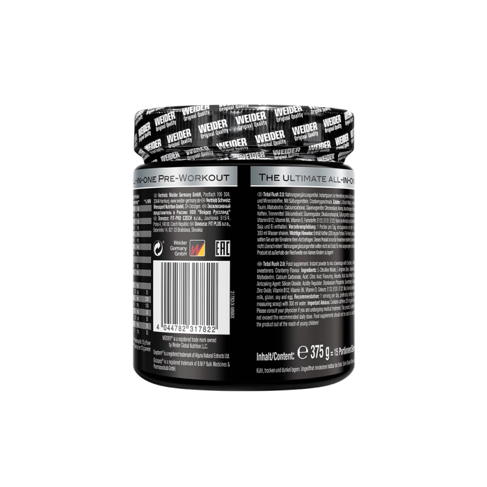 Pre-workout, Weider, Total Rush 2.0, 375 de grame, pudra [2]