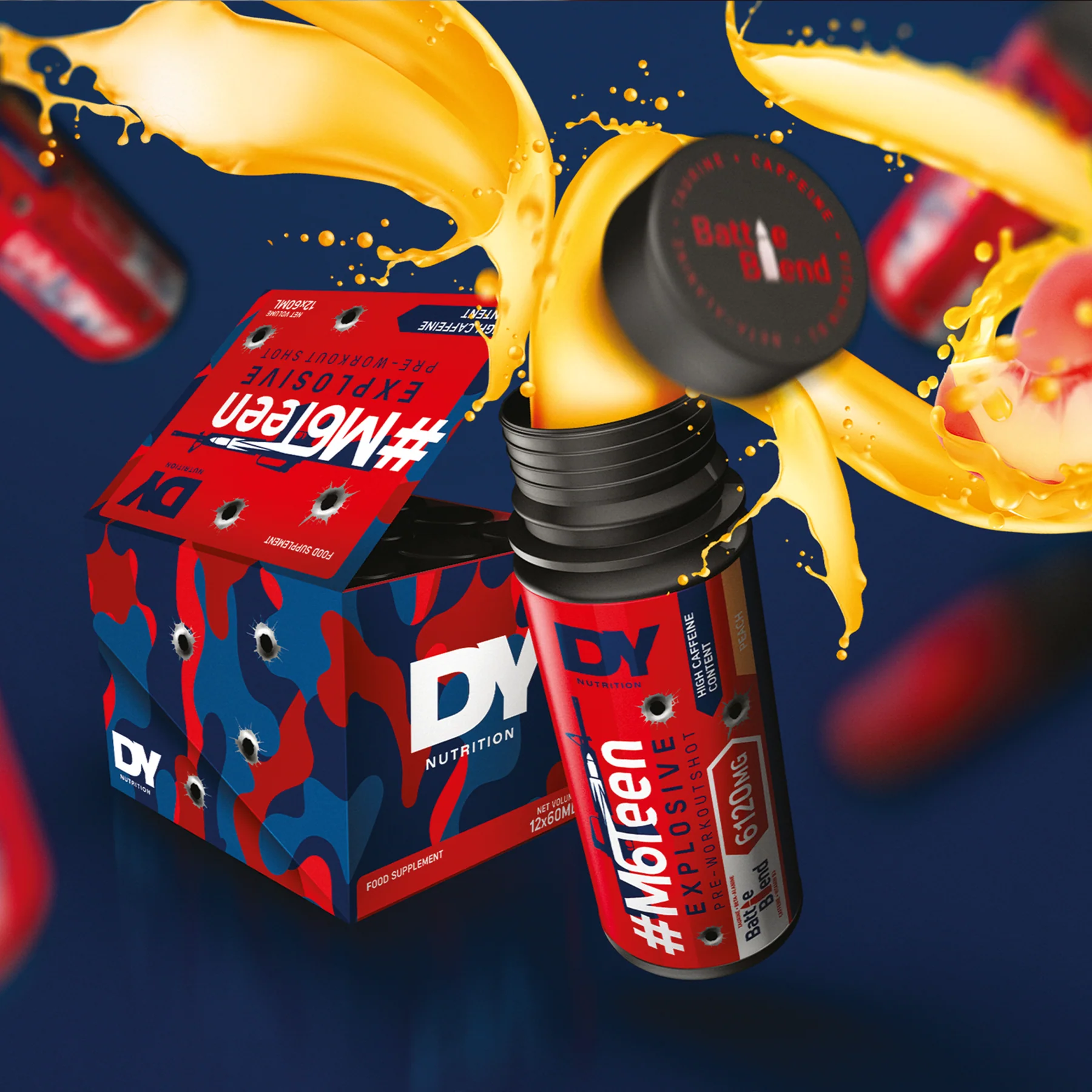 Pre-workout, DY Nutrition, #M6Teen Explosive, 12 Shot-uri de 60ml [6]
