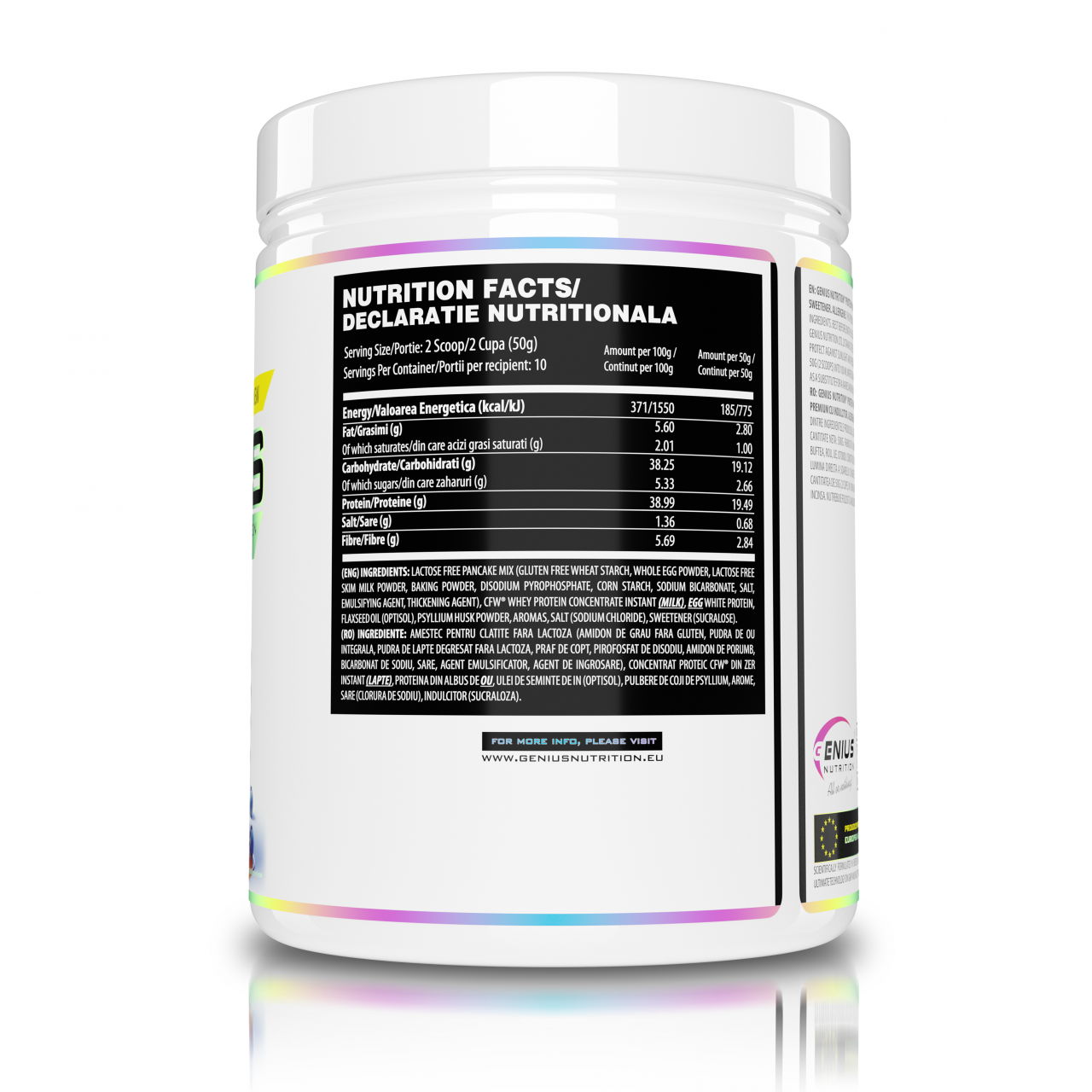 Mix pentru clatite, Genius Nutrition, Protein Pancakes, 500 de grame, pudra [2]