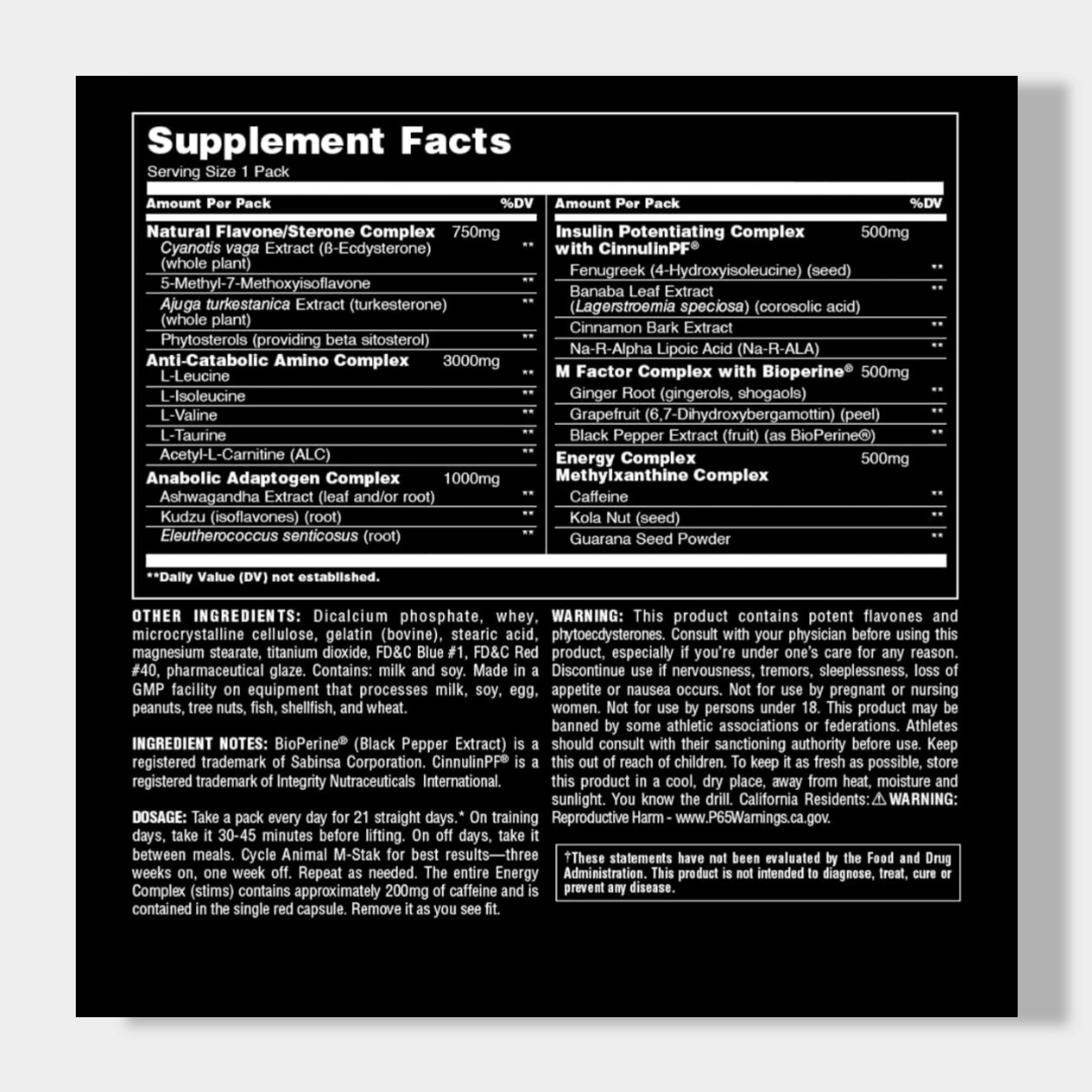 Stimulator hormonal, Universal, Animal M-Stak, 21 de pachete [2]