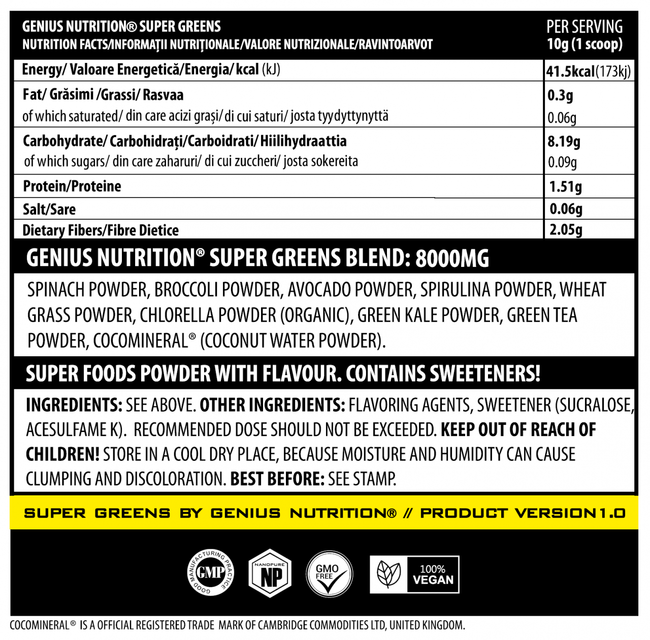 Super aliment, Genius Nutrition, Super Greens, 300 de grame, pudra [2]
