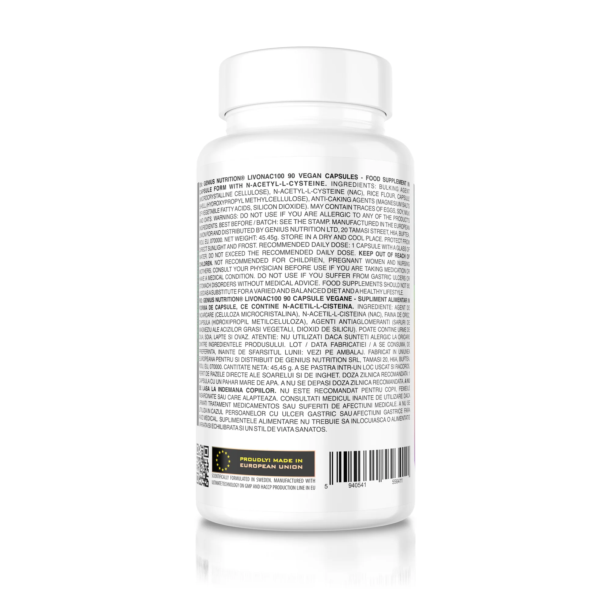 Suport hepatic si antioxidant, Genius Nutrition, LIVONAC 100, 90 de portii, 90 de capsule [3]