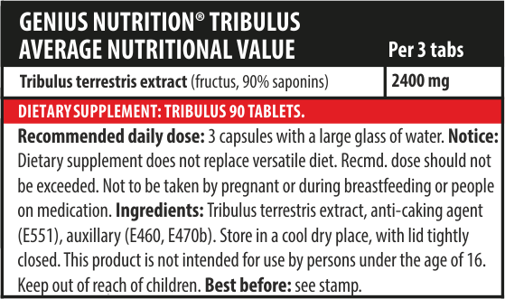 Optimizator testosteron, Genius Nutrition, Tribulus, 90 de tablete [2]