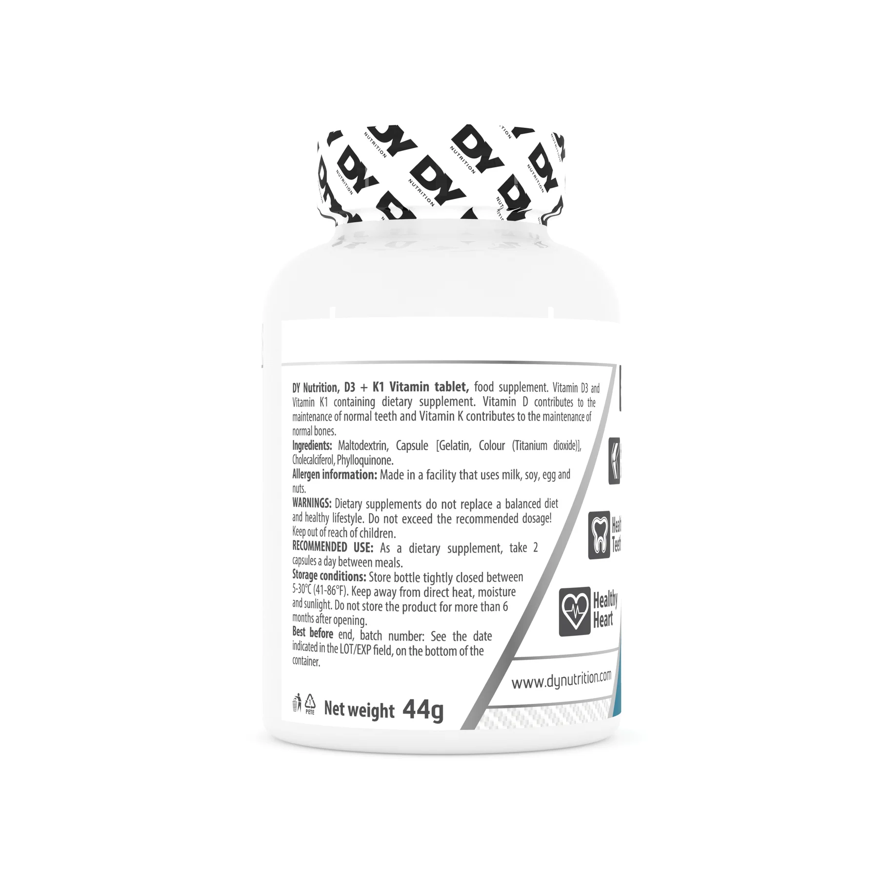 Vitamina D3 + K2, DY Nutrition, 30 de capsule [4]