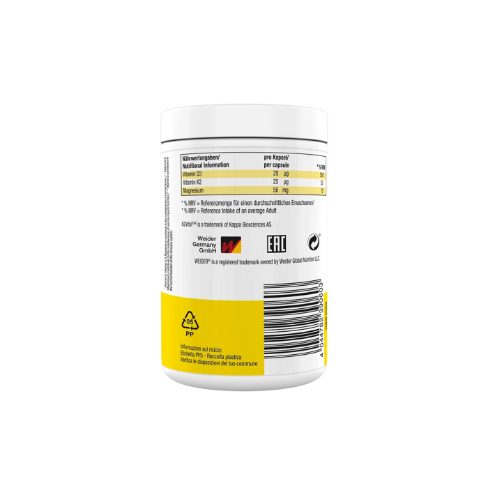 Vitamina D3/K2 + Magneziu, Weider, 120 de capsule [2]
