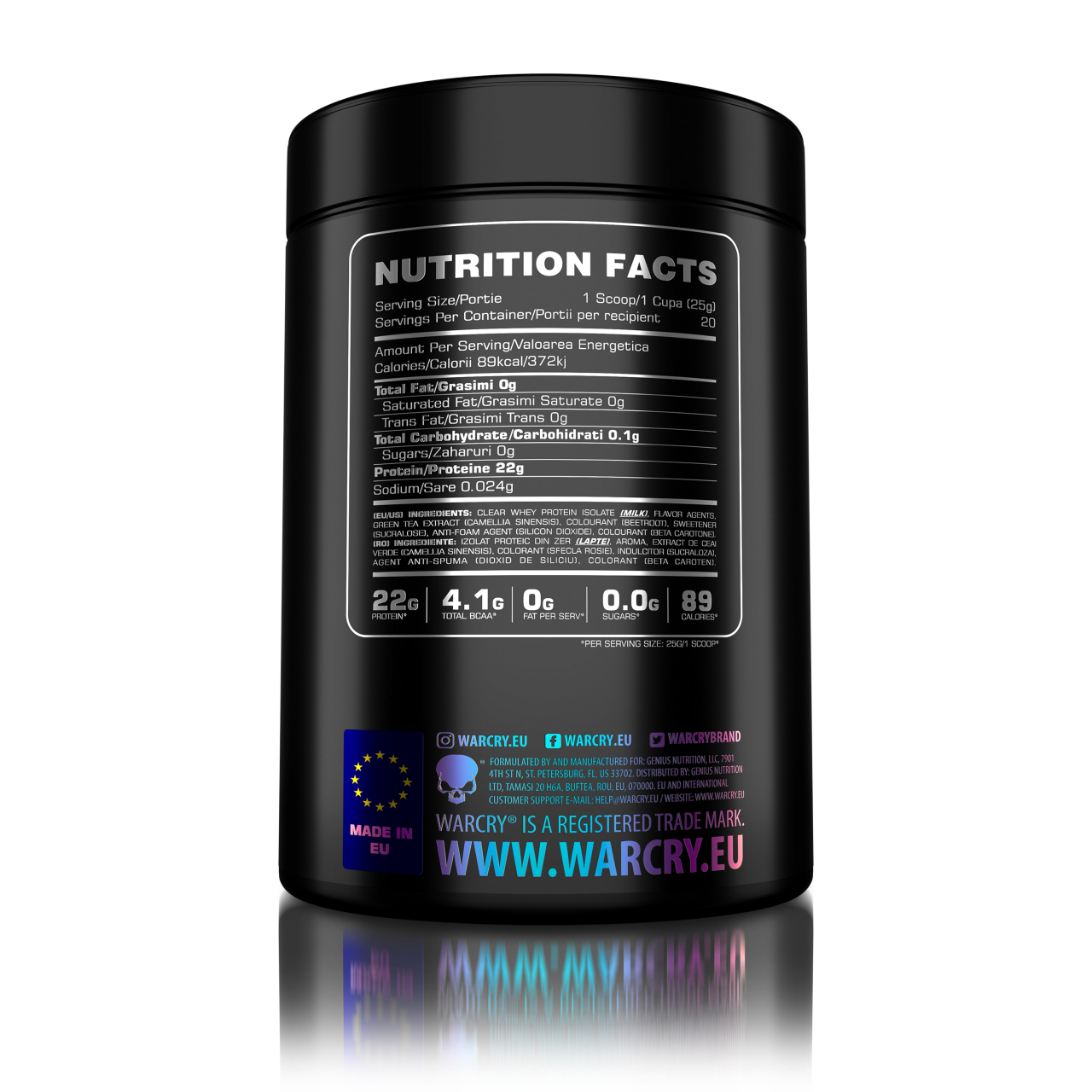 Proteina clear, Genius Nutrition, Warcry Clear Whey, 500 de grame, pudra proteica [2]